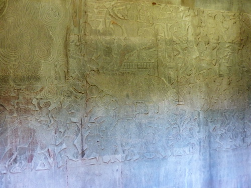Барельеф северной галереи Ангкор Ват. Победа Кришны над асурой Бана. Агни.