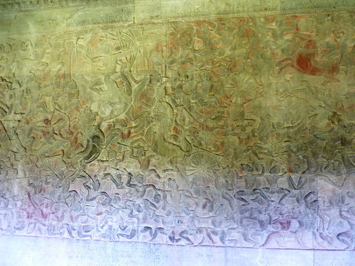 Барельеф северной галереи Ангкор Ват. Битва девов с асурами. Бог Сканда.