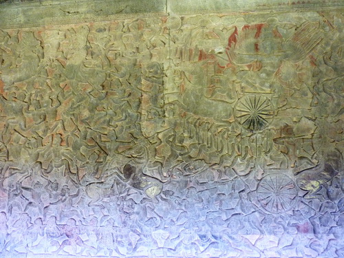 Барельеф северной галереи Ангкор Ват. Битва девов с асурами. Бог Каланеми.
