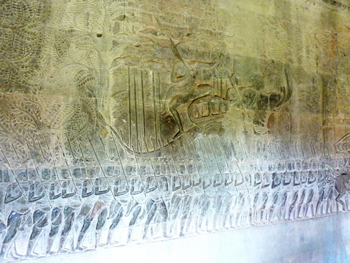 Барельеф южной галереи, западной части Ангкора Ват. Историческая галерея Сурьявармана II.