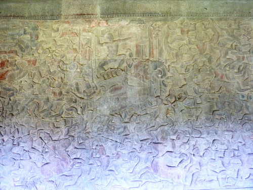 Барельеф северной галереи Ангкор Ват. Битва девов с асурами. Армия асров.