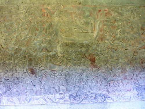 Барельеф северной галереи Ангкор Ват. Битва девов с асурами.