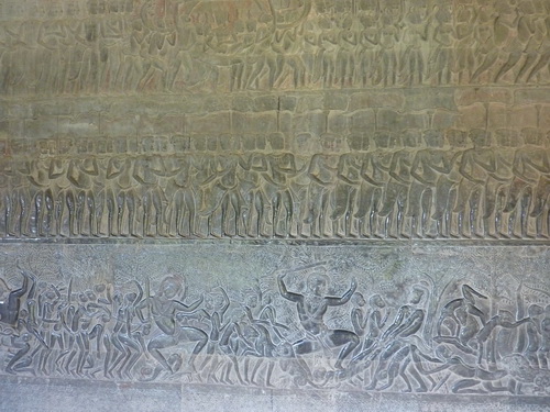 Барельеф Ангкор Ват. Южная галерея, восточная часть. Суд Ямы.