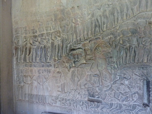 Барельеф Ангкор Ват. Южная галерея, восточная часть. Суд Ямы. Спуск в Ад.