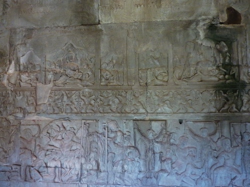 Барельеф Ангкор Ват. Южная галерея, восточная часть. Суд Ямы. Пытки Ада.