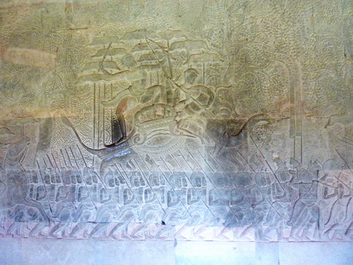 Барельеф южной галереи, западной части Ангкора Ват. Историческая галерея Сурьявармана II.